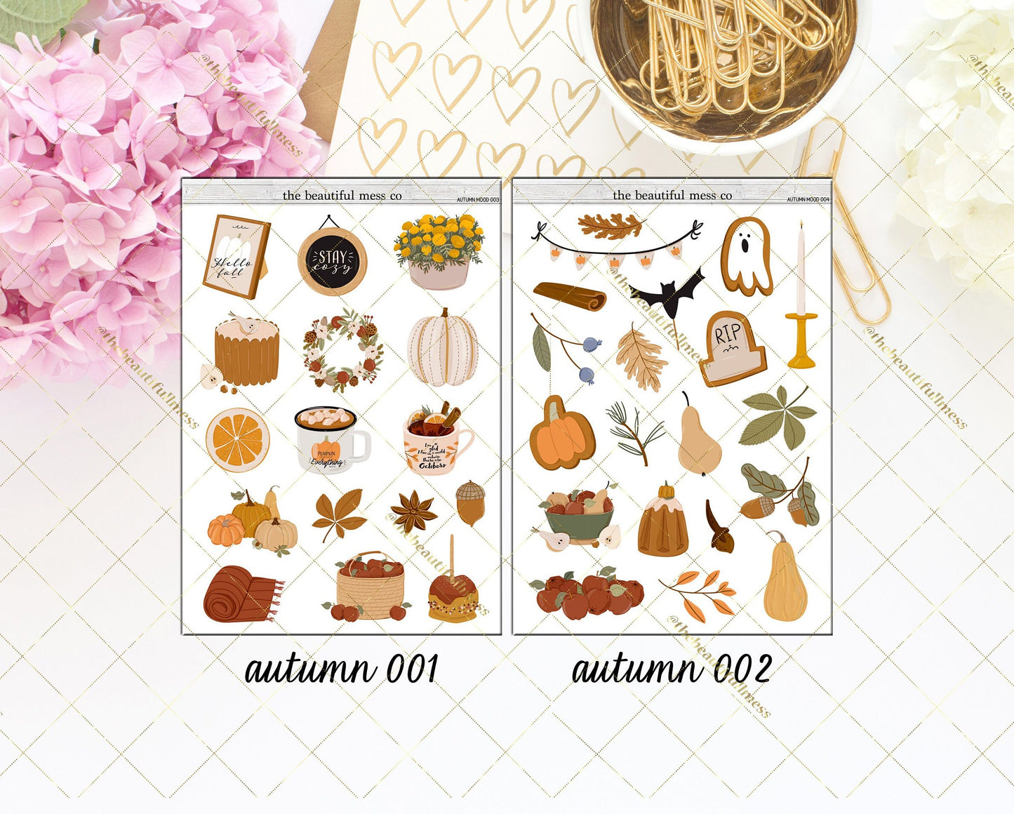 Autumn Mood Deco 003 & 004 Large Deco Stickers