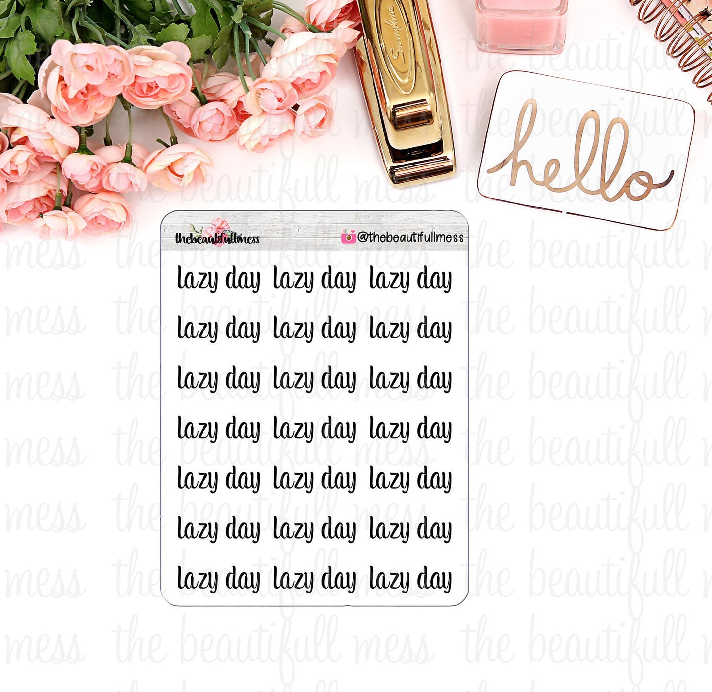 Lazy Day Script Stickers