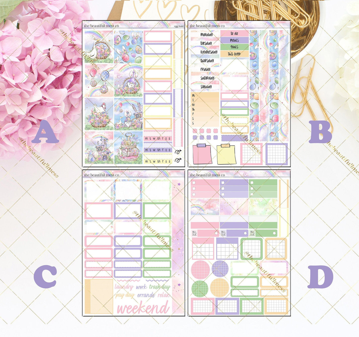 Egghunt Planner Stickers / Hobonichi Cousins