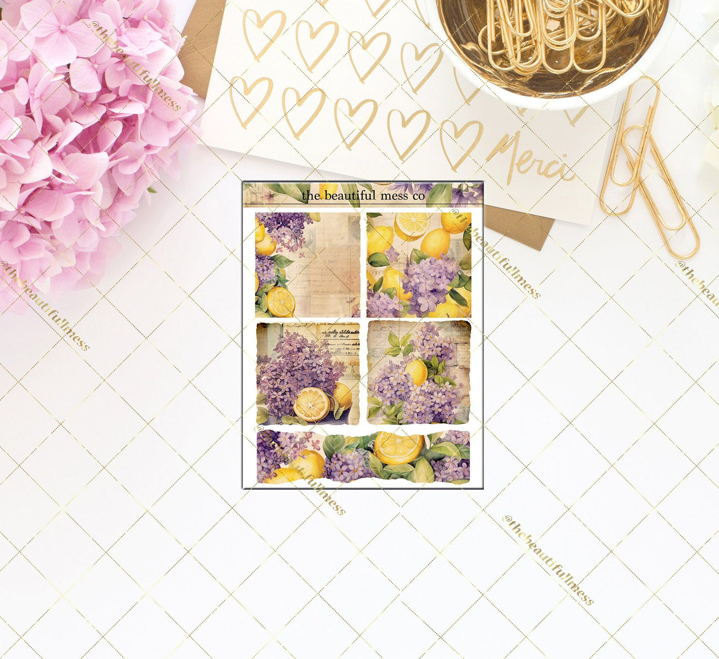 Lilacs and Lemons Mini Journaling Sheet