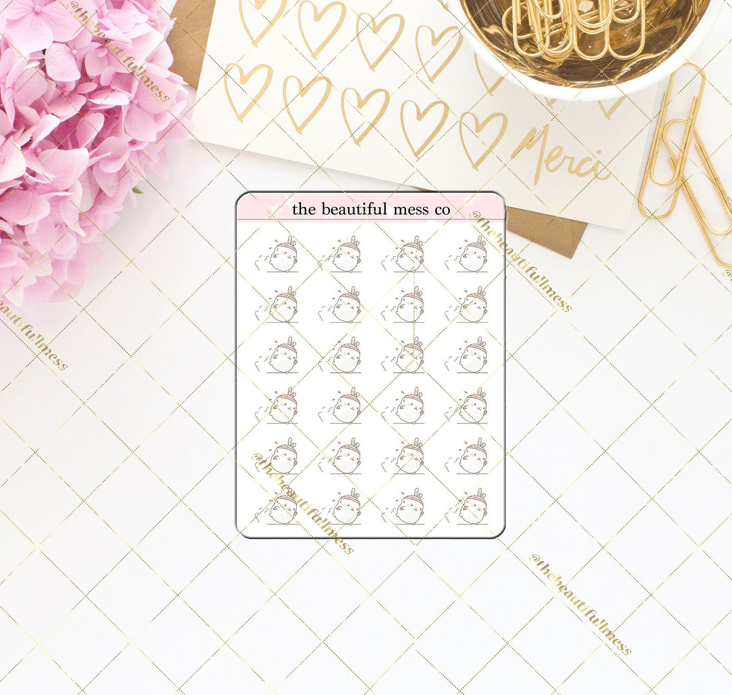 Bunny Running Deco Stickers