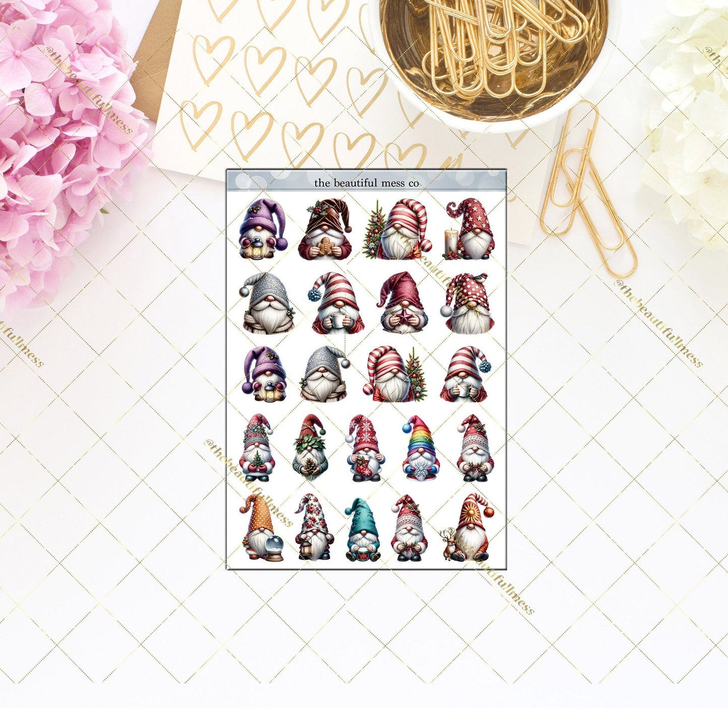 Holiday Gnomes Large Deco Stickers