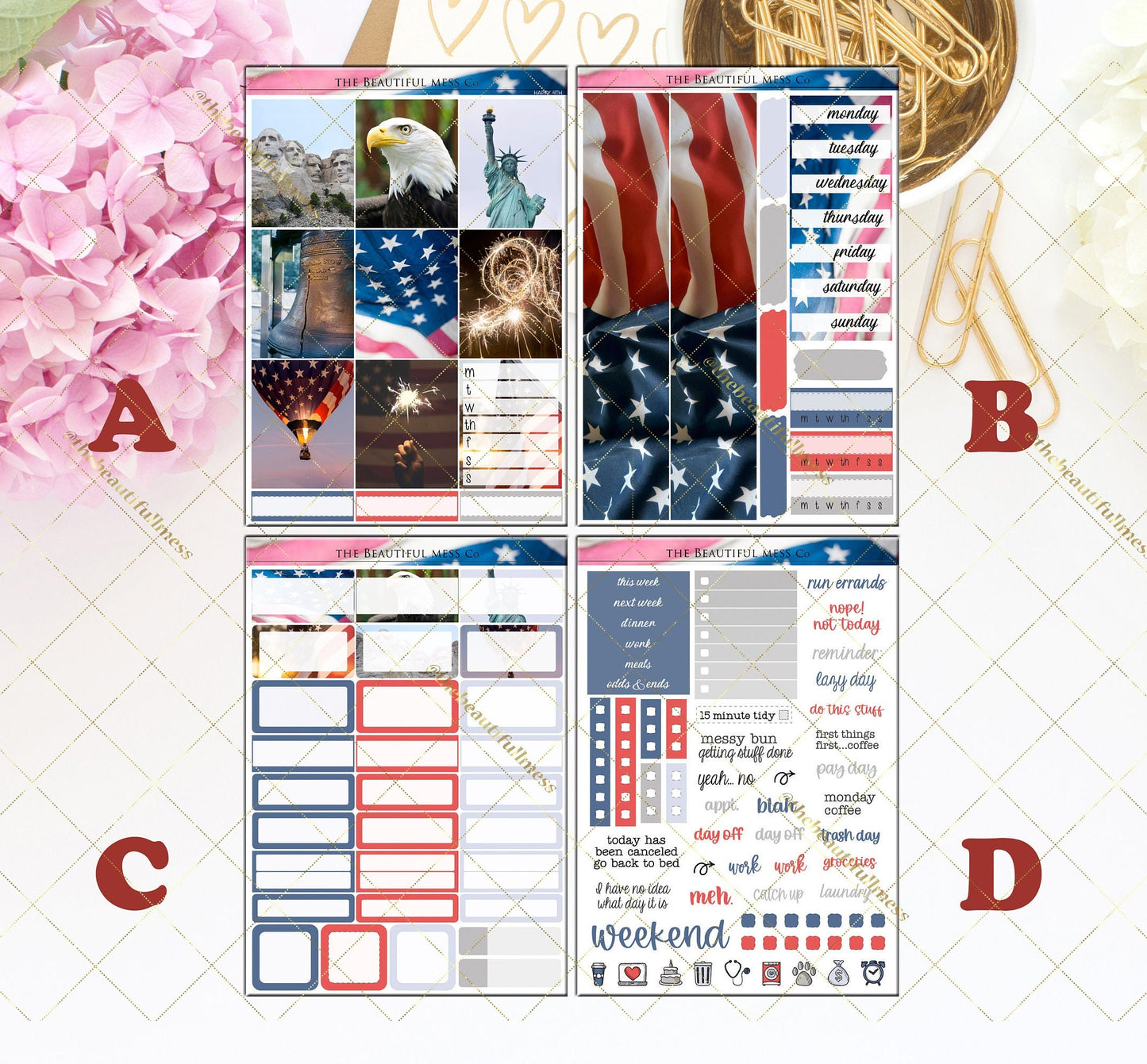 Happy 4th Planner Stickers