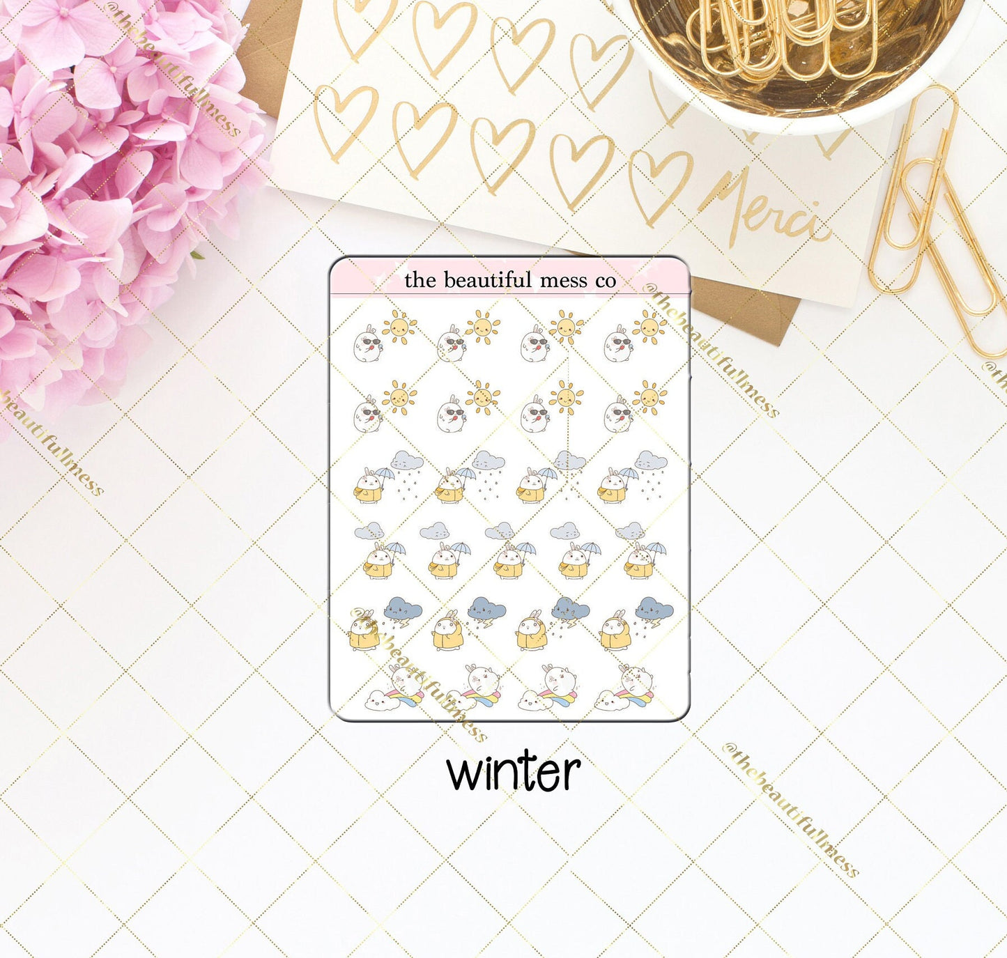 Bunny Weather Deco Stickers