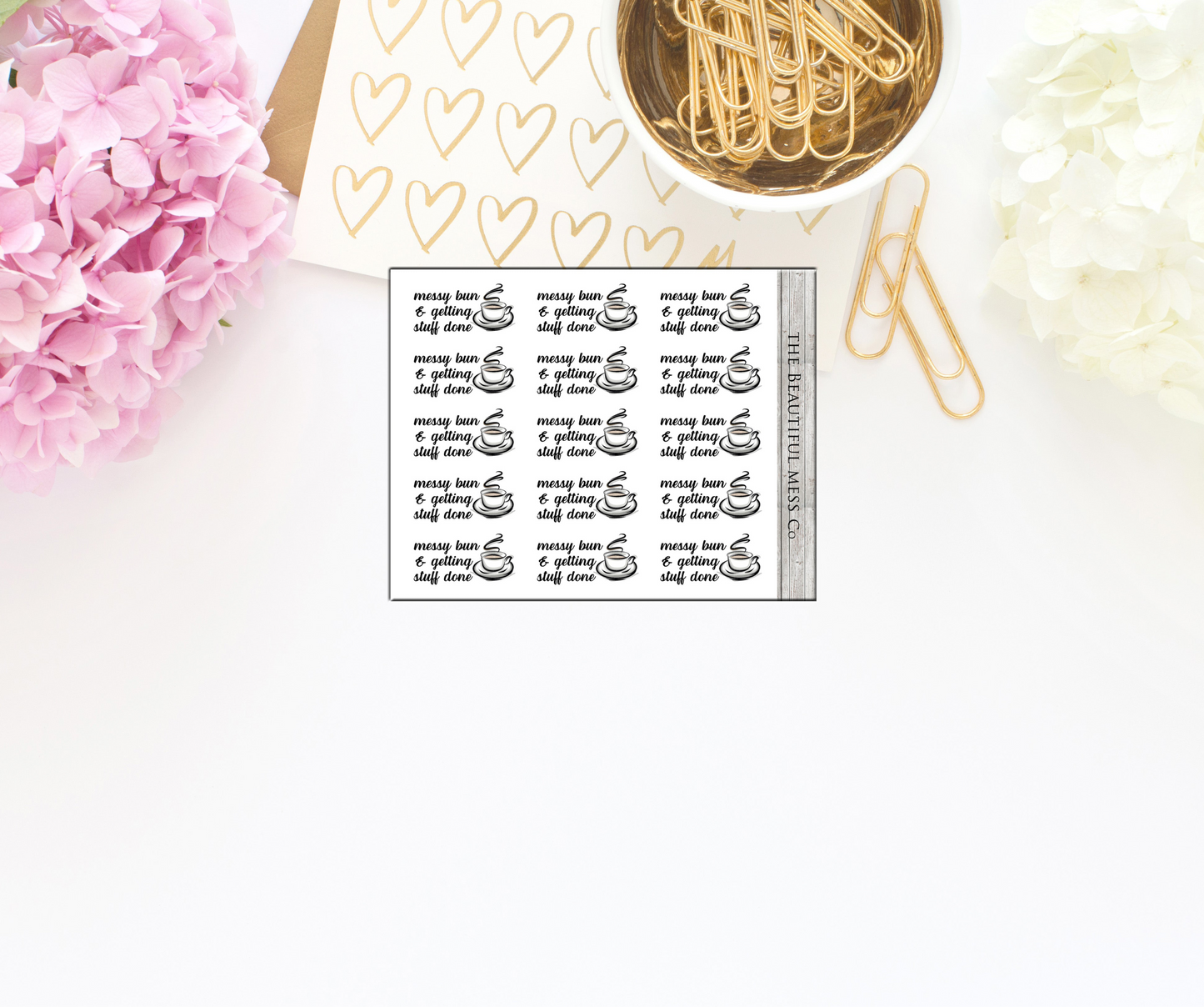 Messy Bun & Tea Deco Sheet