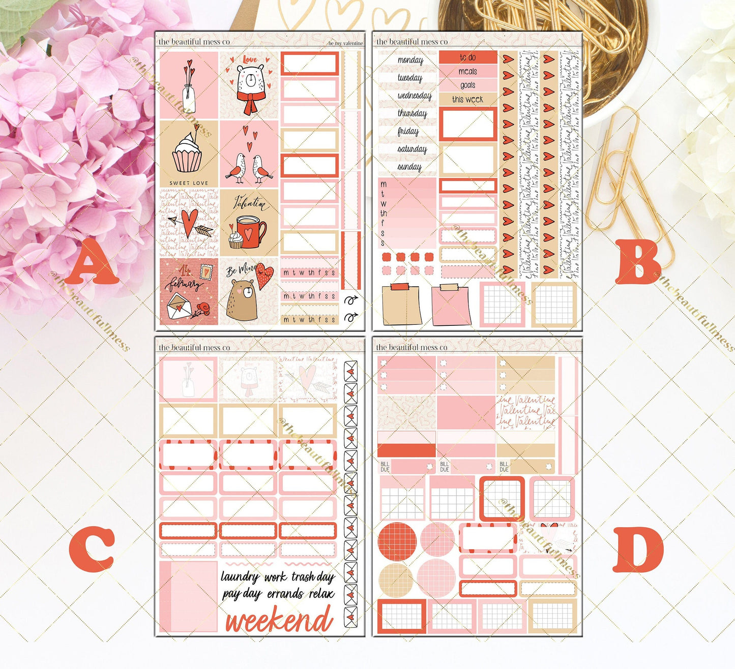 Be My Valentine Weekly Kit / Hobonichi Cousins