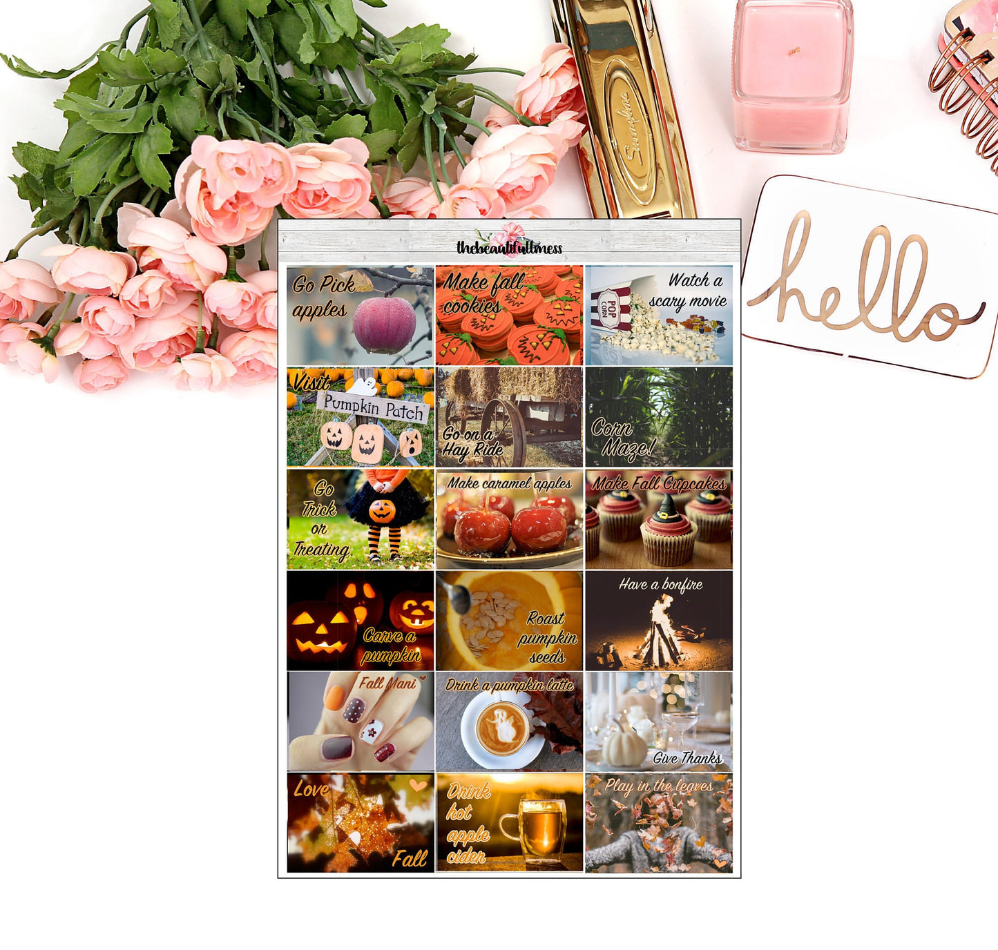 Fall Bucket list stickers