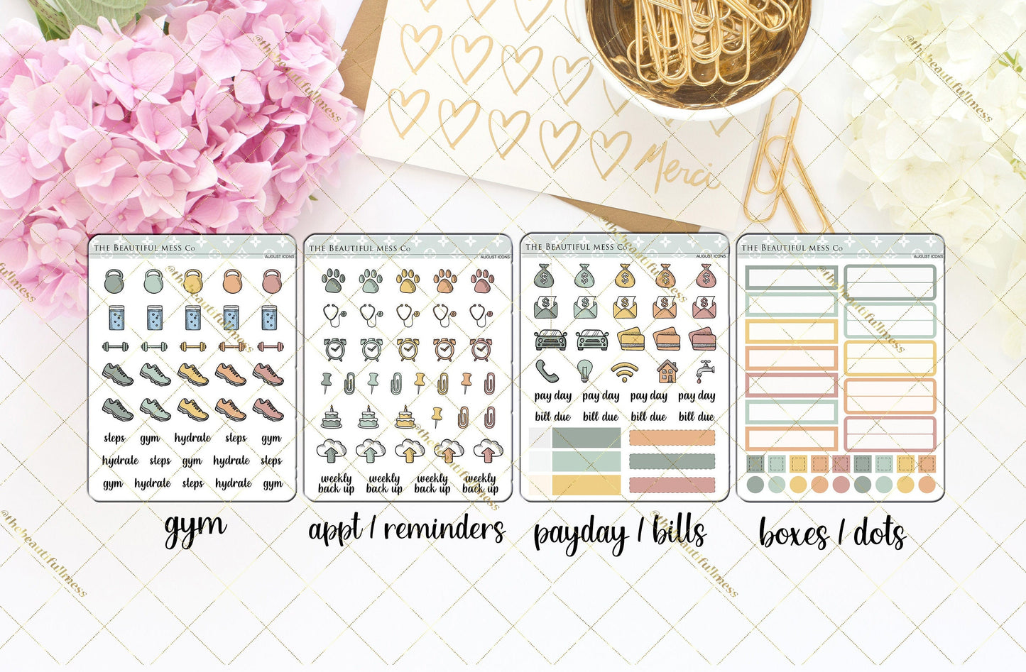August Icon Stickers