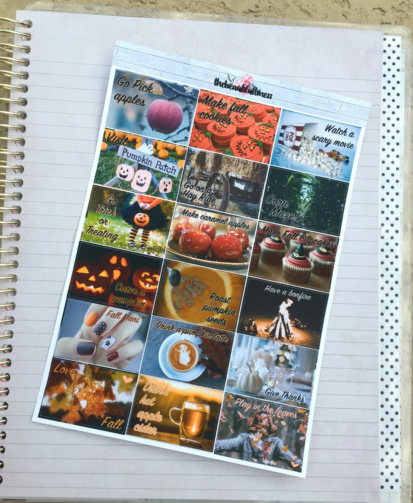 Fall Bucket list stickers