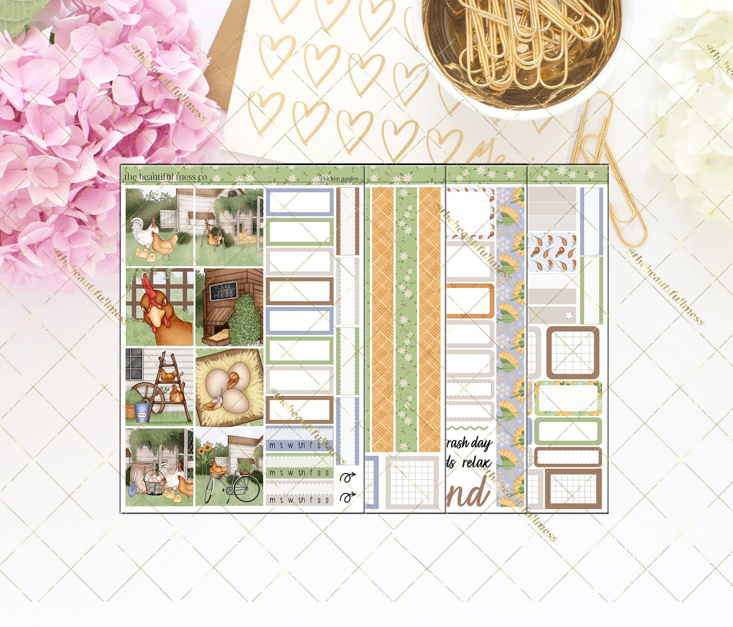 Chicken Garden Planner Stickers / Hobonichi Cousins