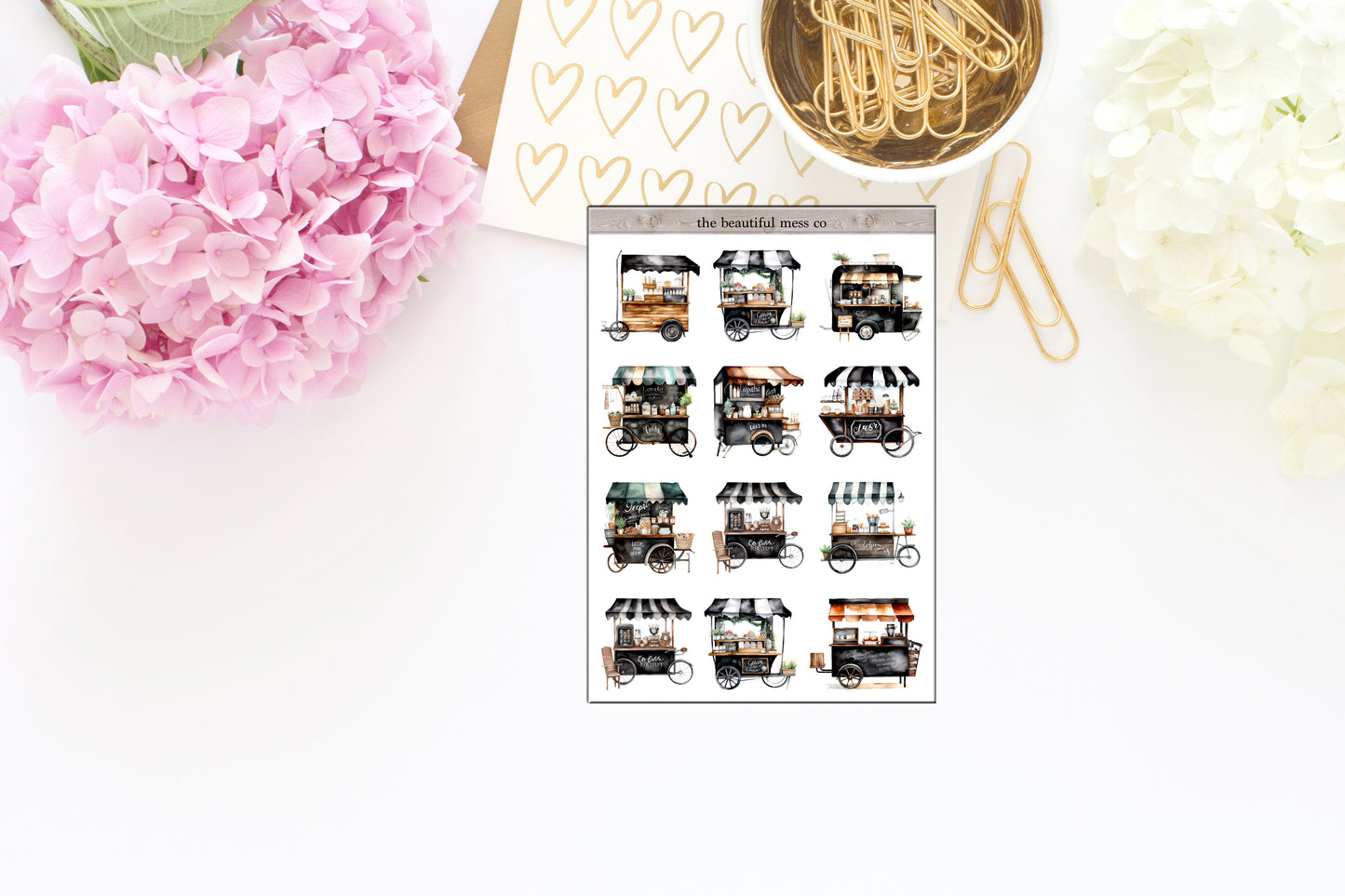 Coffee Cart Deco Stickers