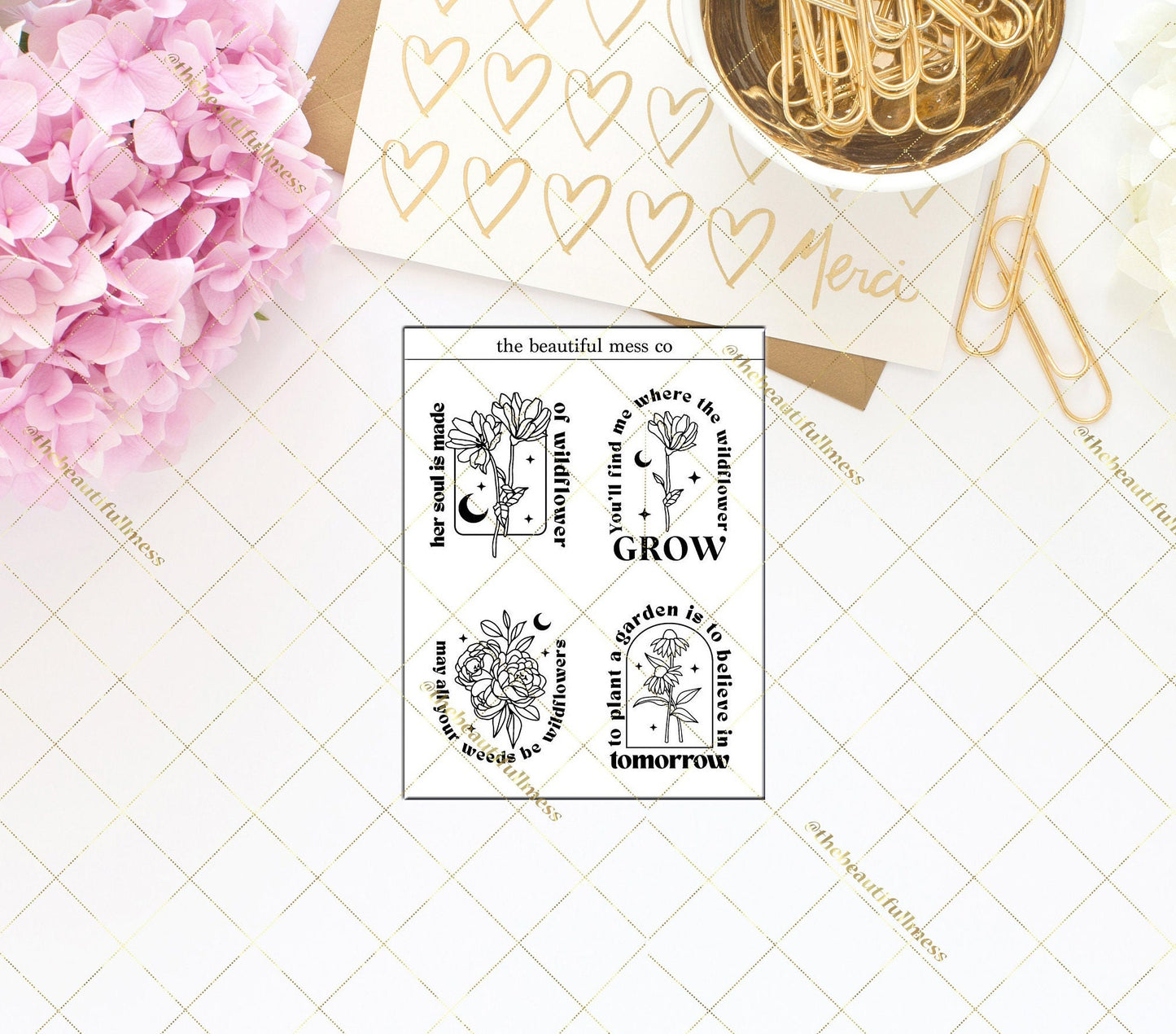 Wildflower Quotes Foil Stickers