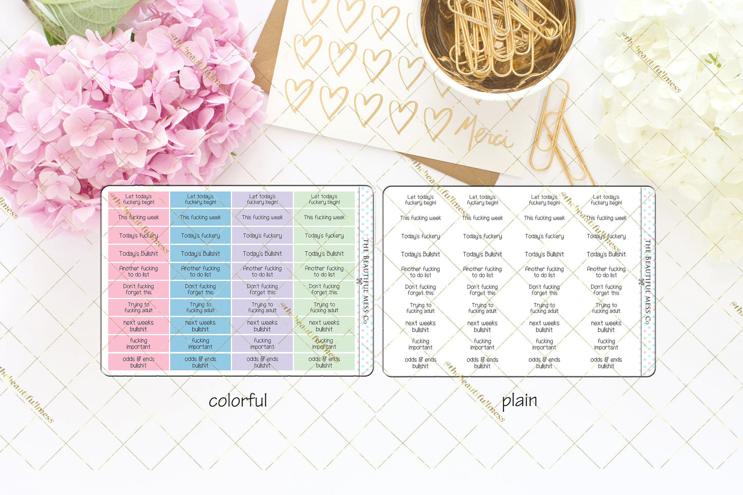 Potty Mouth Headers Planner Stickers