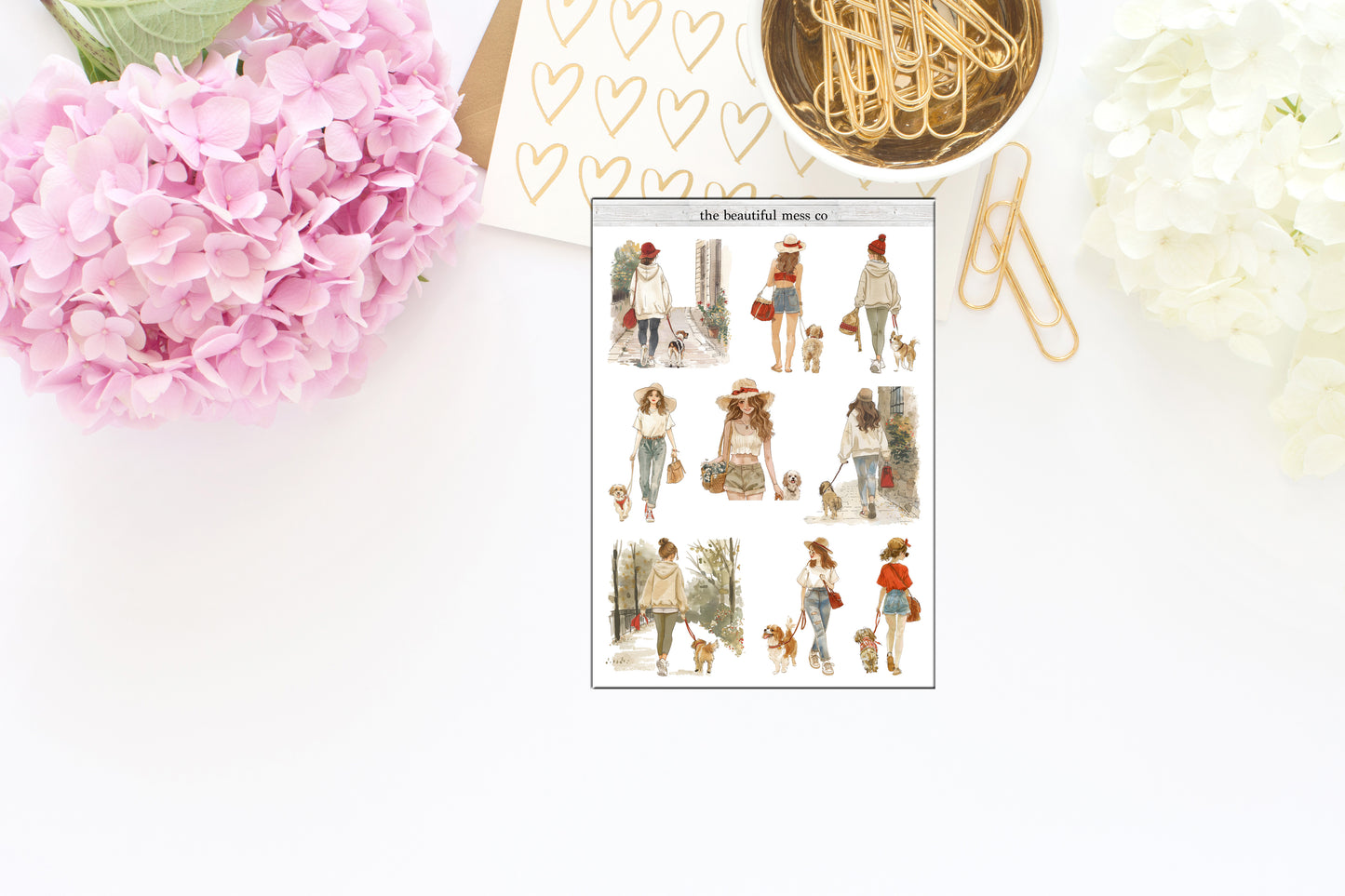 Girls Walking Dog Deco