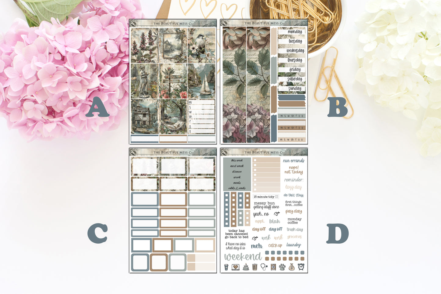 Vintage Weekly Planner Stickers