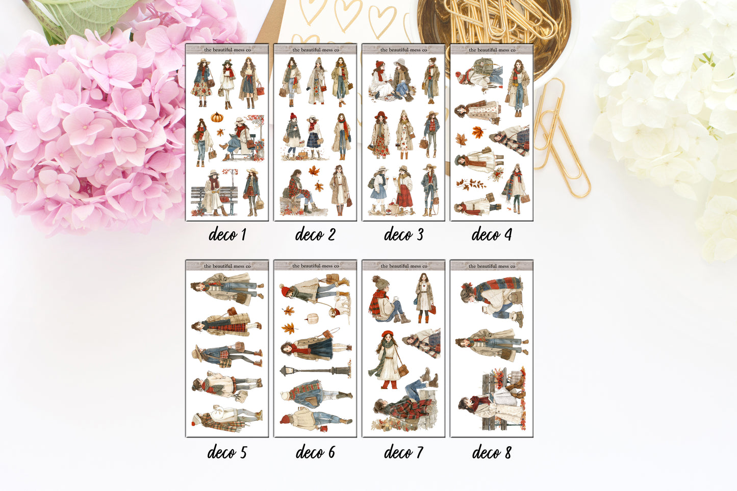 Winter Fall Girls Journaling Deco