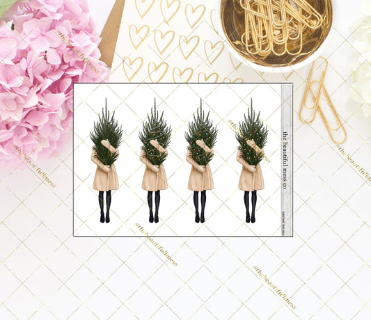 Christmas Tree Girls Deco Stickers