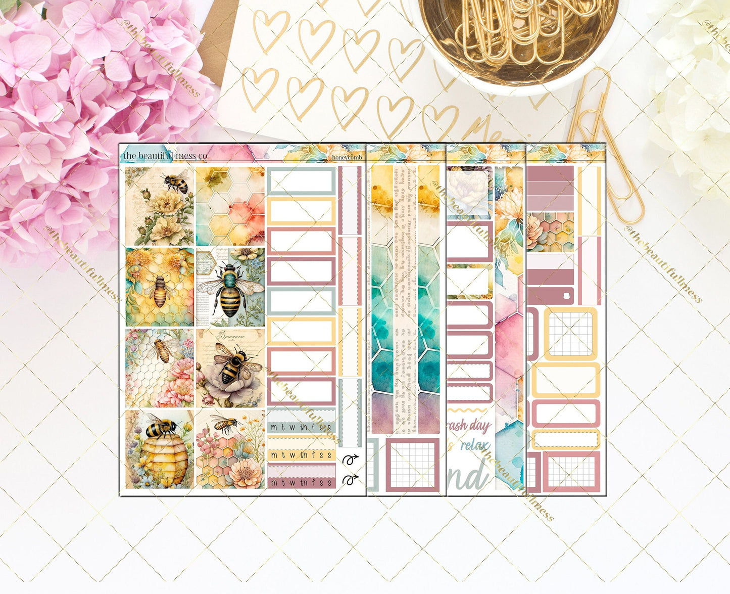 Honeycomb Planner Stickers /  Hobonichi Cousins