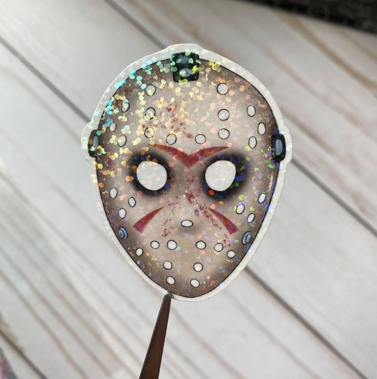 Hockey Mask Holo Overlay Sticker / Die cuts