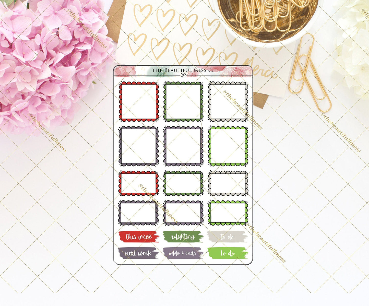 Holiday Scalloped Boxes Stickers