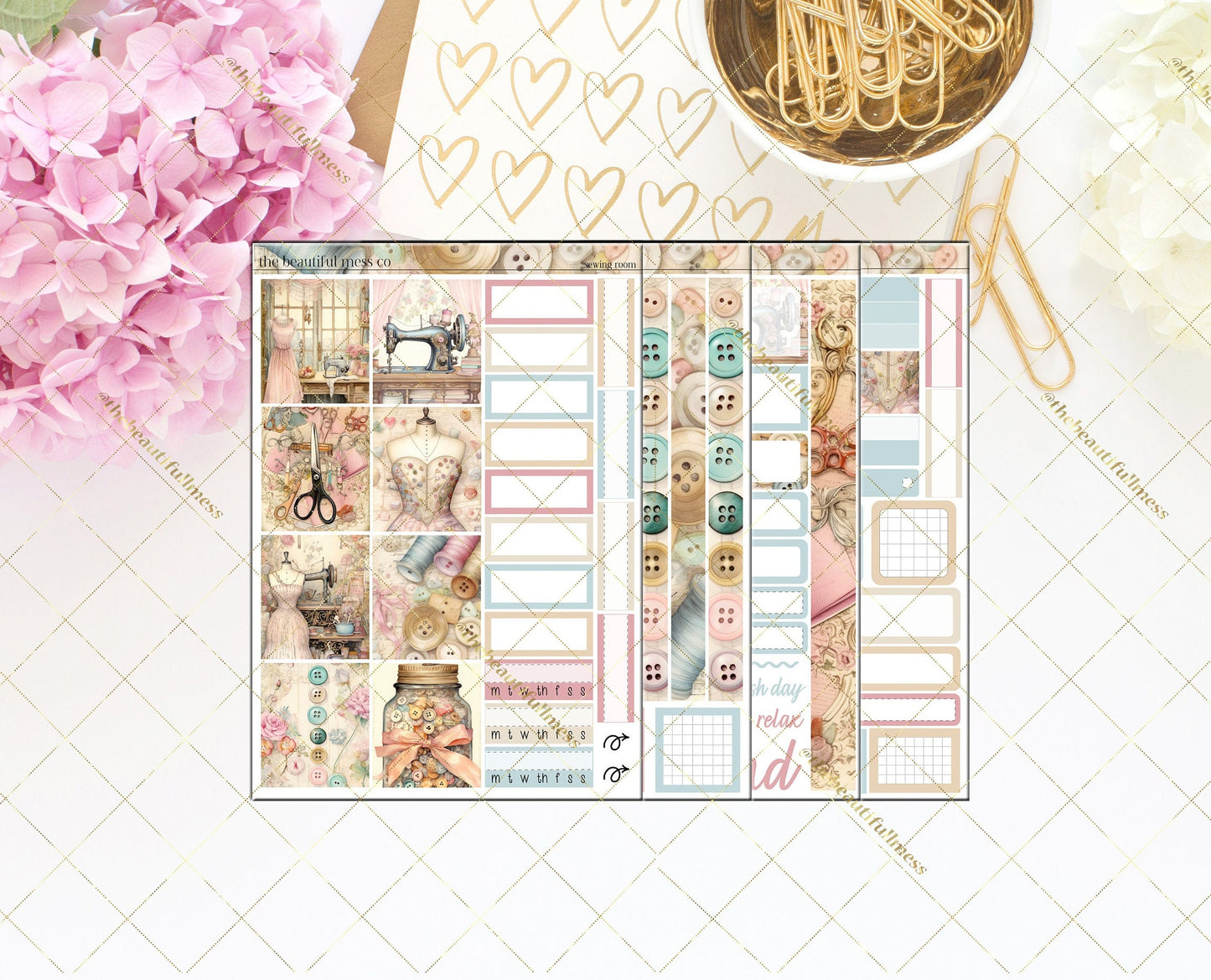 Sewing Room Planner Stickers /  Hobonichi Cousins