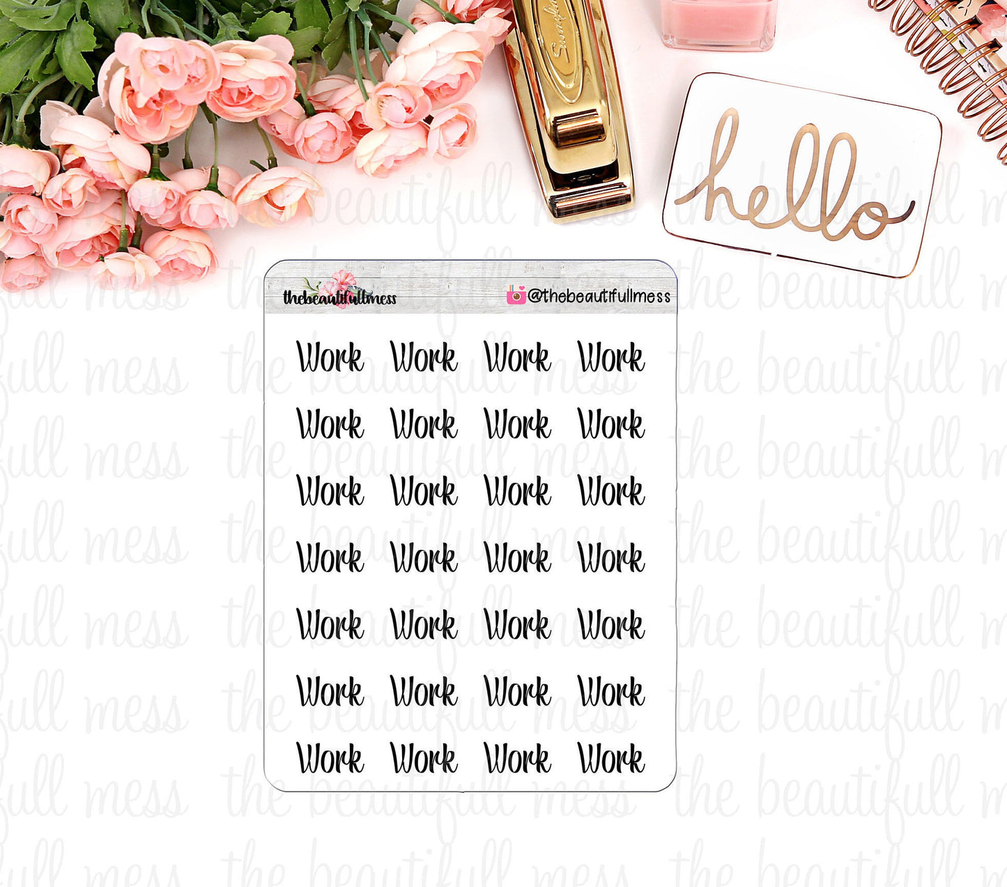 Work Script Stickers