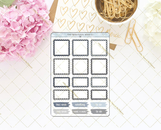 Winter Scalloped Boxes Stickers