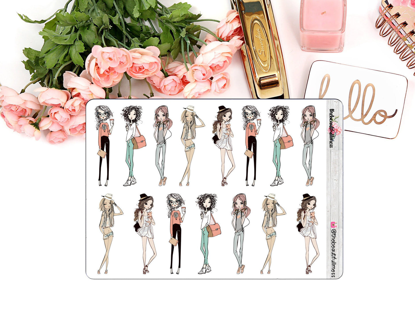 Cute Fashion Girls Planner Stickers