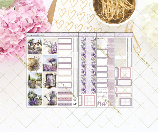 Lavender Fields Planner Stickers /  Hobonichi Cousins