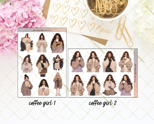 Coffee Girls Large Deco Stickers