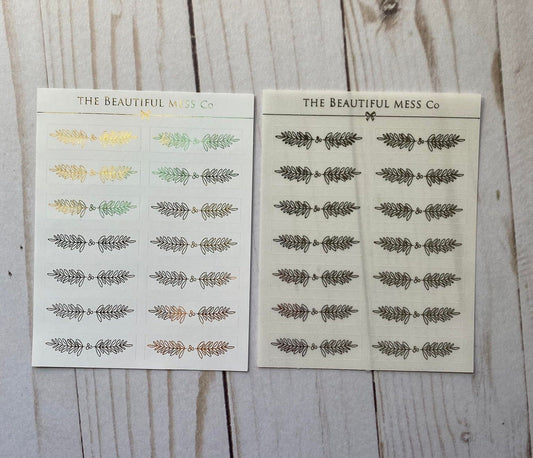 Holly Foil Planner Dividers Stickers