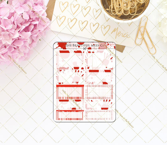 Blood Splatter Assorted Boxes Stickers