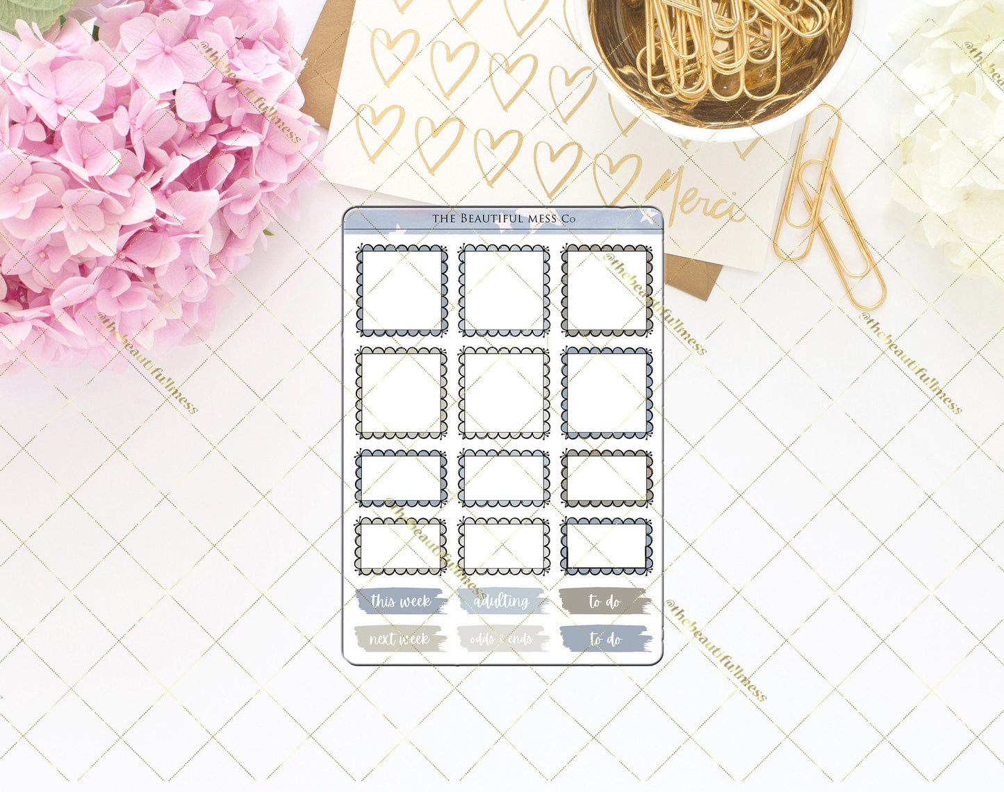 June Scalloped Boxes Stickers