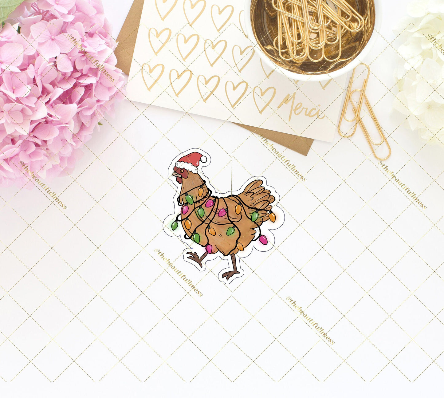 Holiday Chicken Sticker / Die cuts