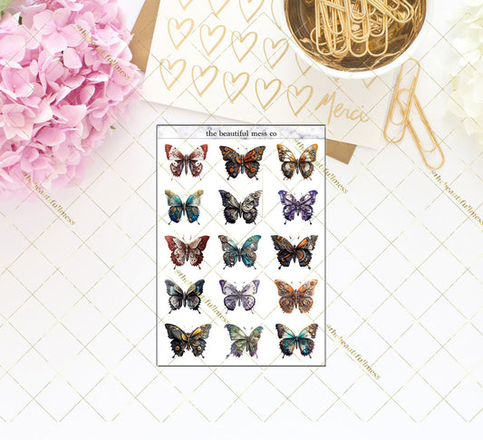 Mechanical Butterflies Deco Stickers Clear Matte