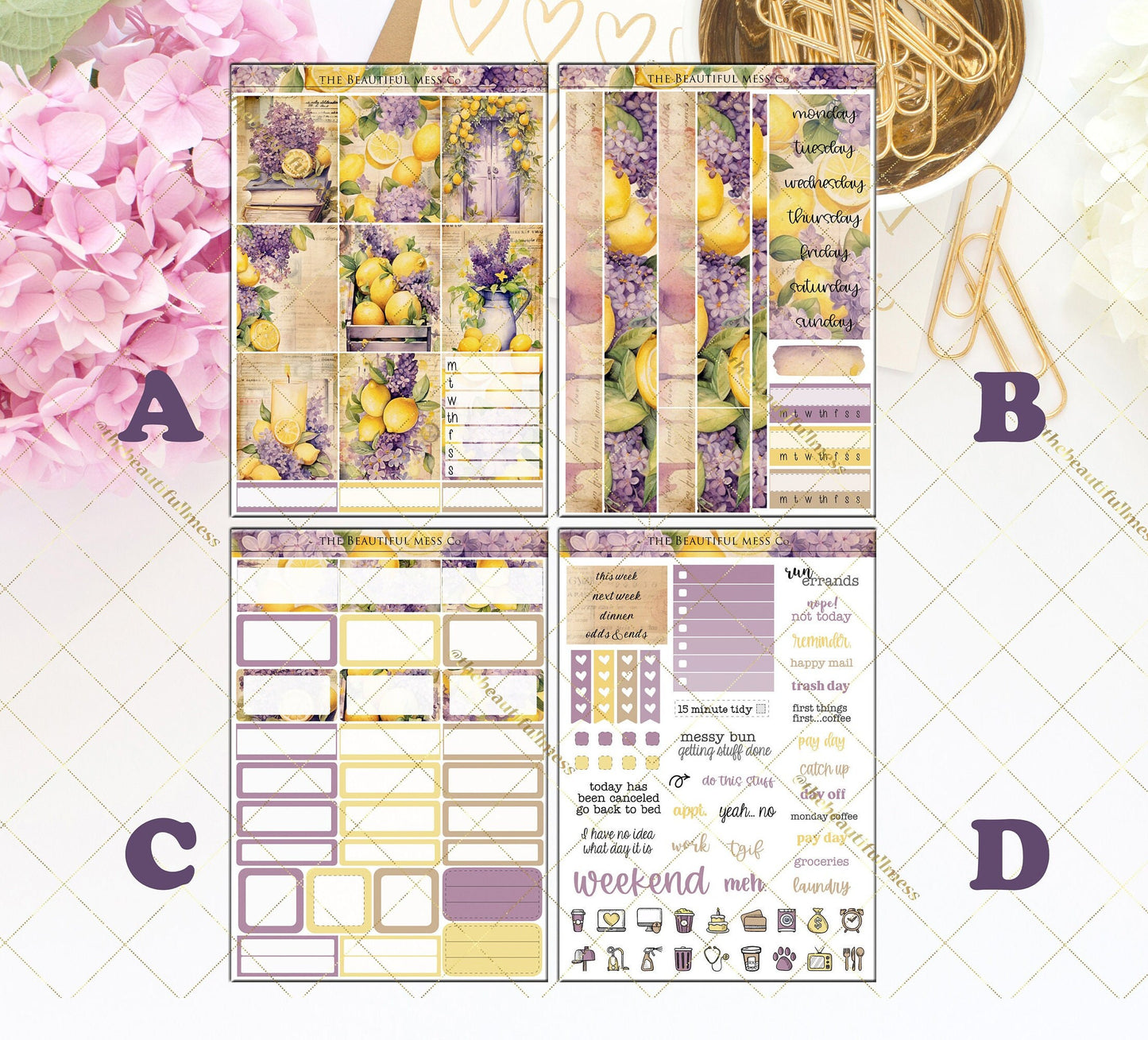 Lilacs and Lemons Vertical Weekly Kit