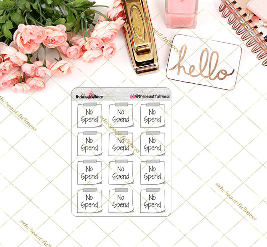 No Spend Sticky Notes Stickers