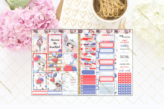 Happy 4th Planner Stickers