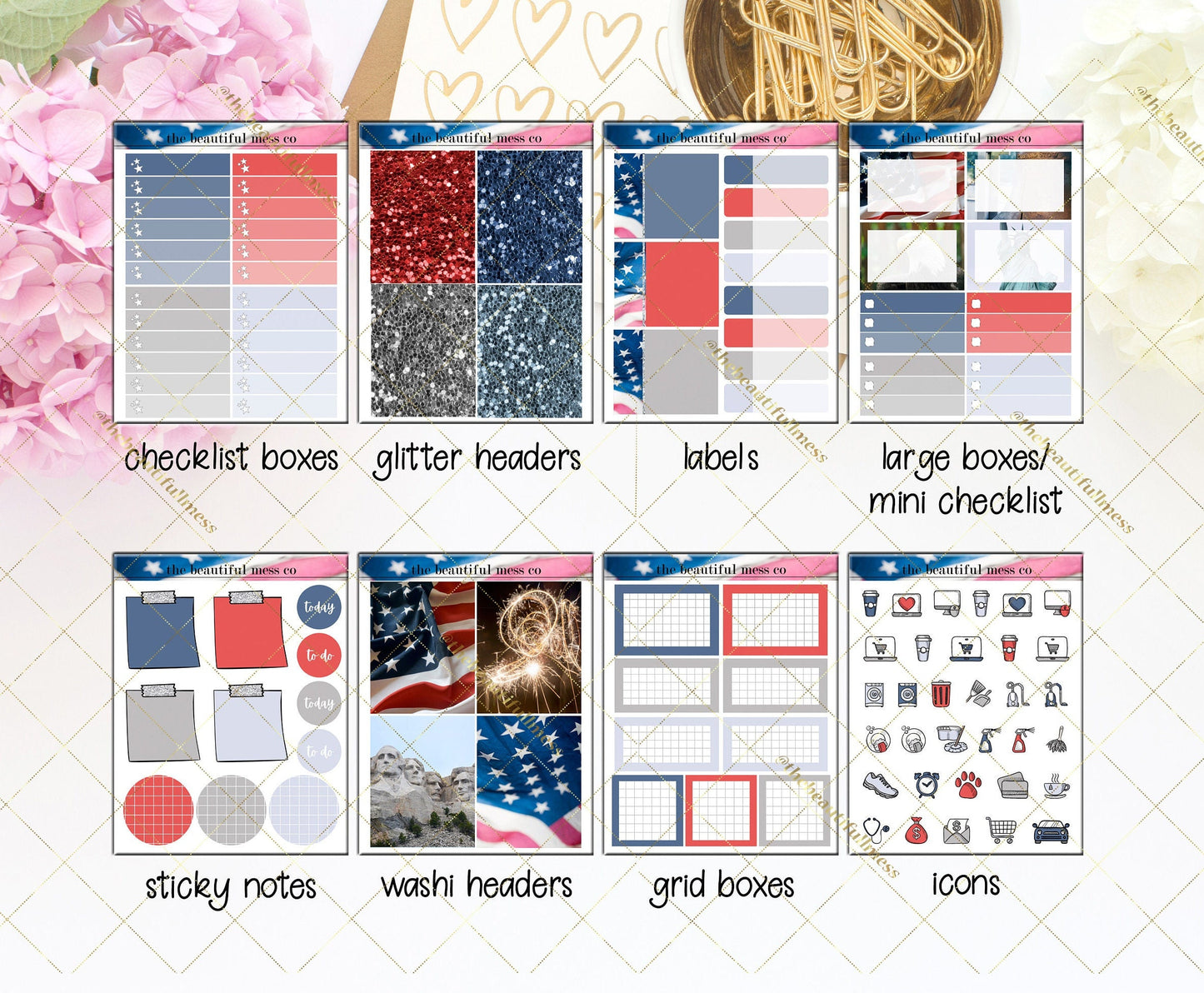 Happy 4th Add On Sheets Stickers