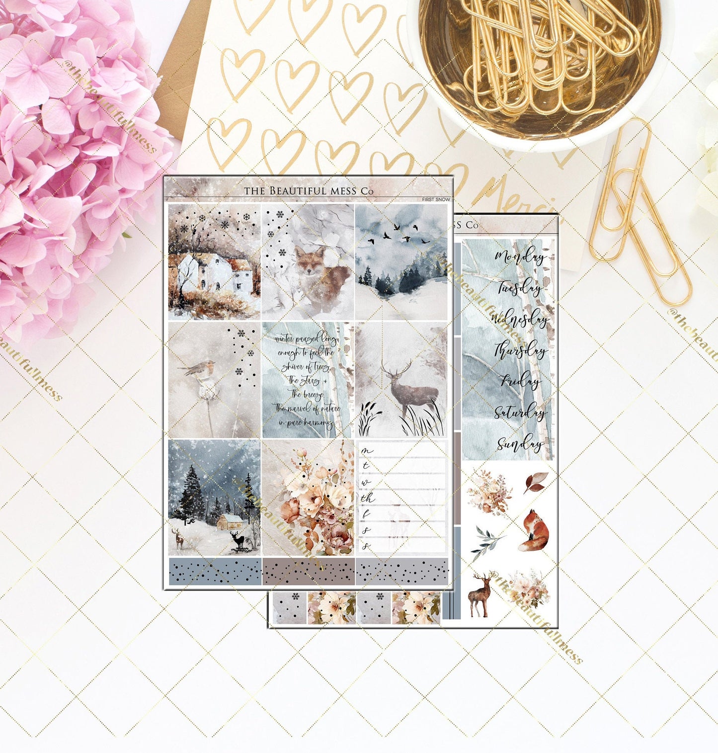 First Snow FOILED Vertical Weekly Kit