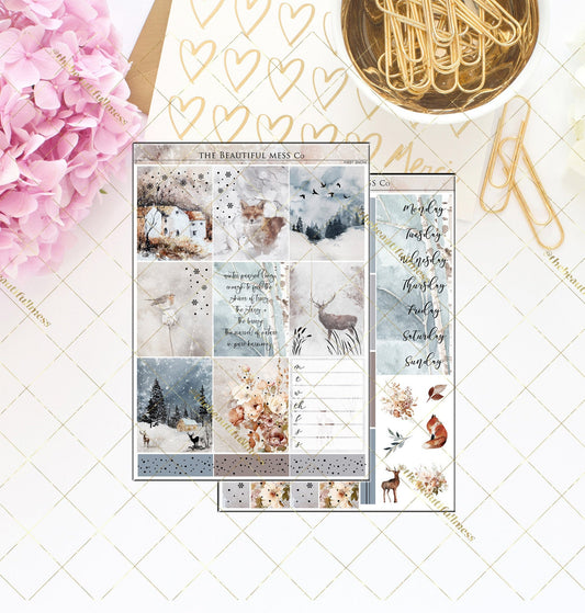 First Snow FOILED Vertical Weekly Kit