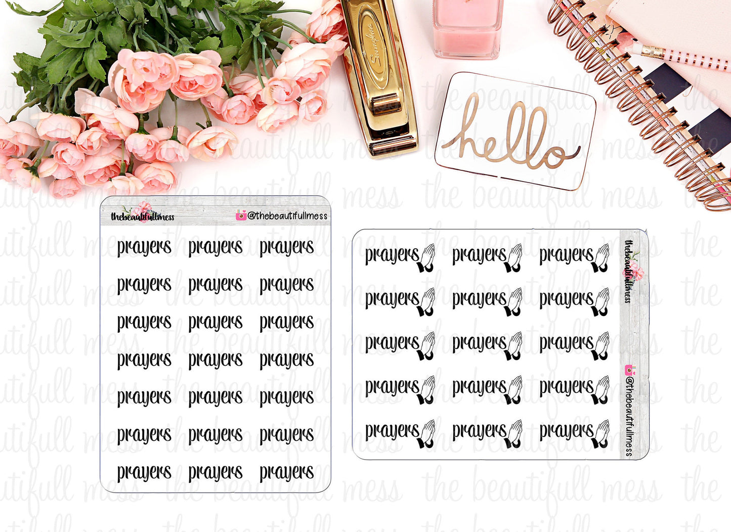 Prayer Script Stickers