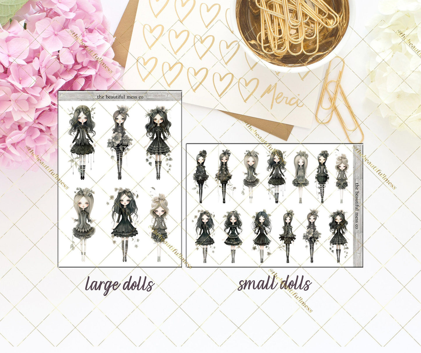 Goth Dolls Large Deco Stickers