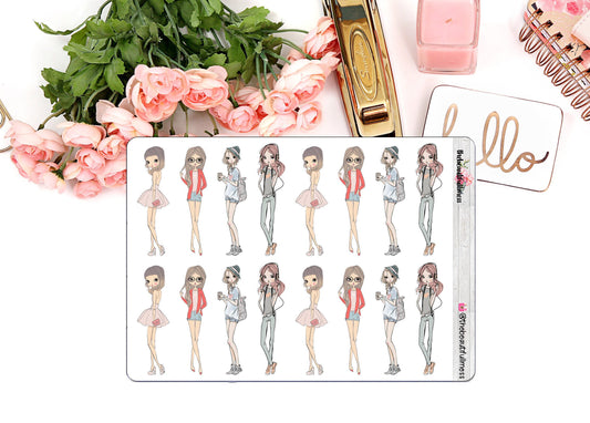 Summer Fashion Girls Planner Stickers