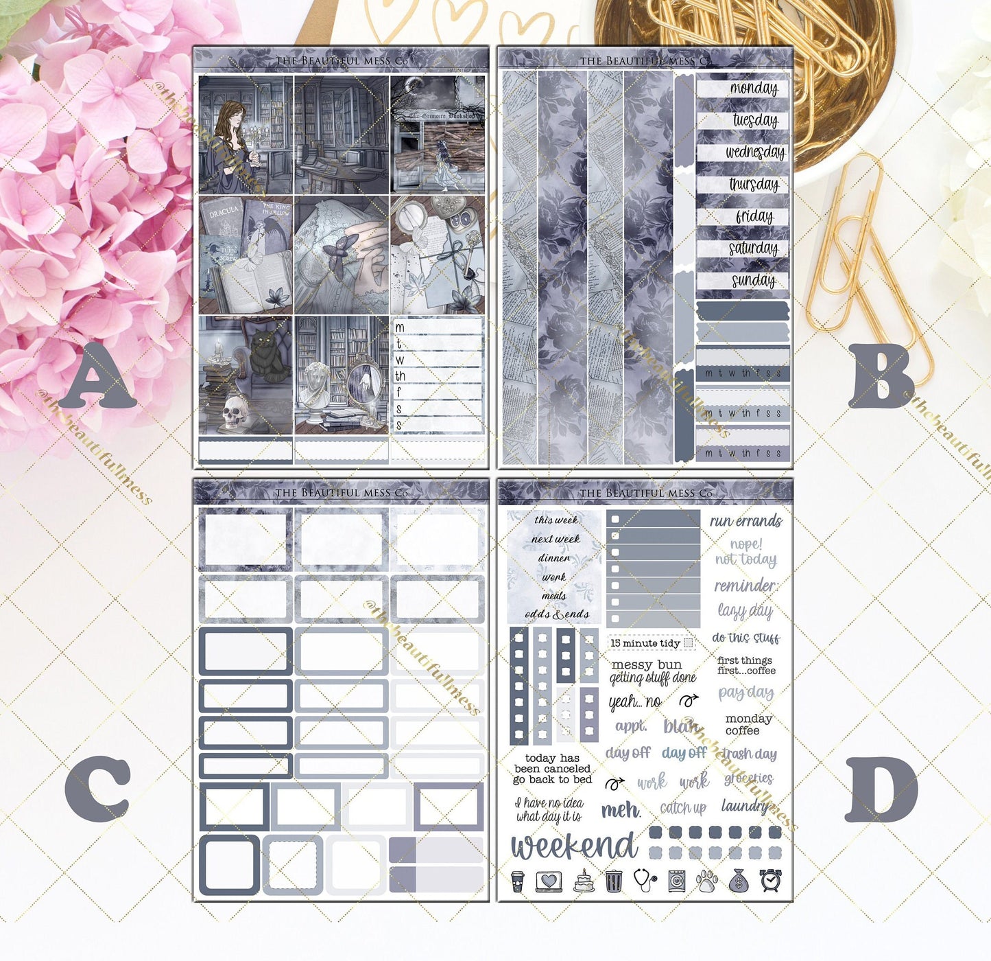 Haunted Books Vertical Weekly Kit
