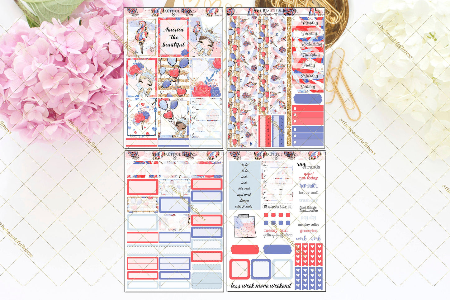 Happy 4th Planner Stickers