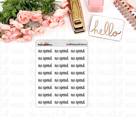 No Spend Script Stickers