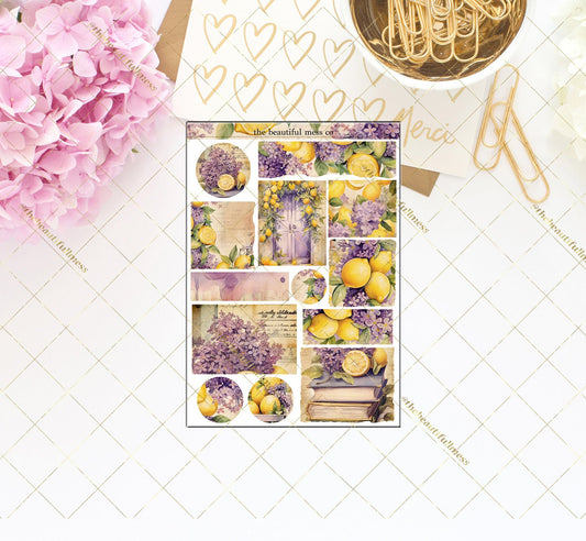Lilacs and Lemons Journaling Sheet