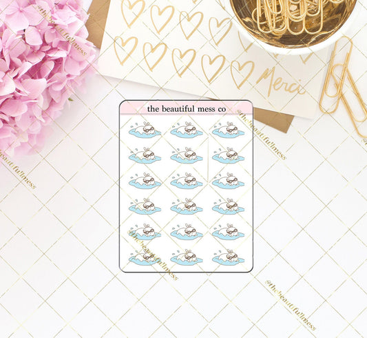 Bunny Swimming Deco Stickers