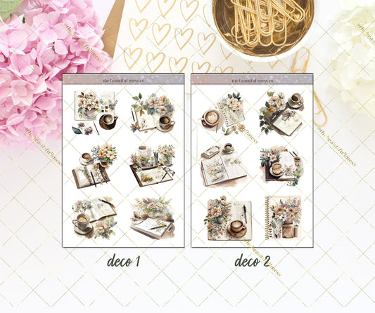 Planners & Coffee Large Deco Stickers